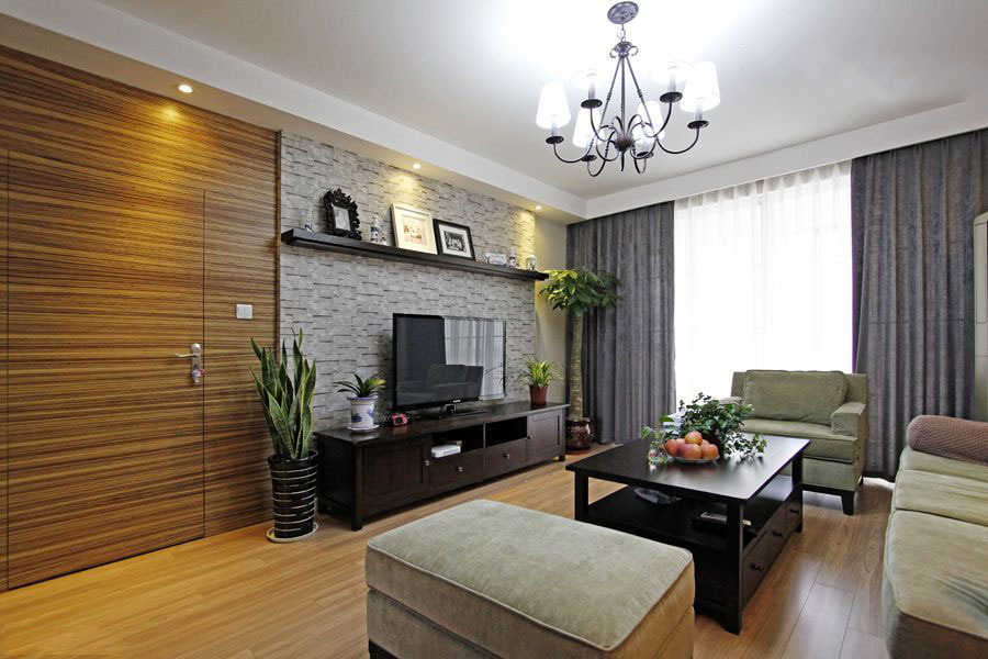 95平現(xiàn)代混搭隱形門+陽臺變書房風(fēng)格裝修效果